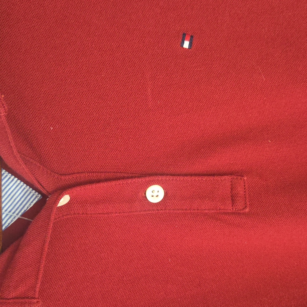 Tommy Hilfiger men's Red Polo Size L - Picture 4 of 6
